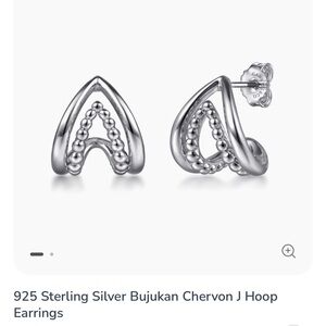 Gabriel & Co Sterling Silver Bujukan Chevron J Hoop Earrings